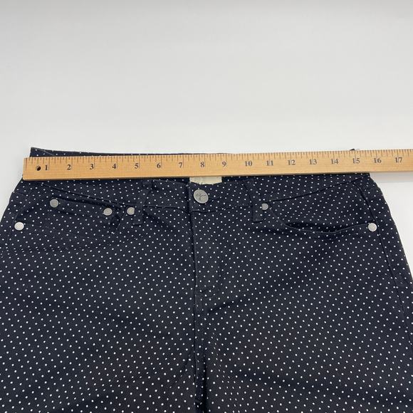 ANDREA JOVINE Size 6 Polka Dot Black White Stretch Ankle Cropped Jean Pants - Picture 5 of 8